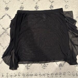 NEW without Tags. Elegant Black Chiffon Sheer Cover Up Skirt. Size Large